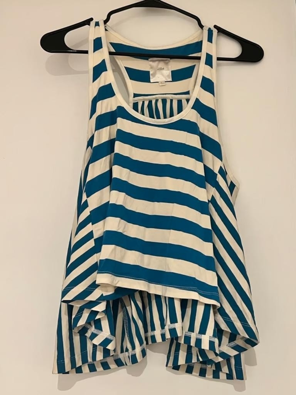 Striped Blue and White Racerback Tank Top